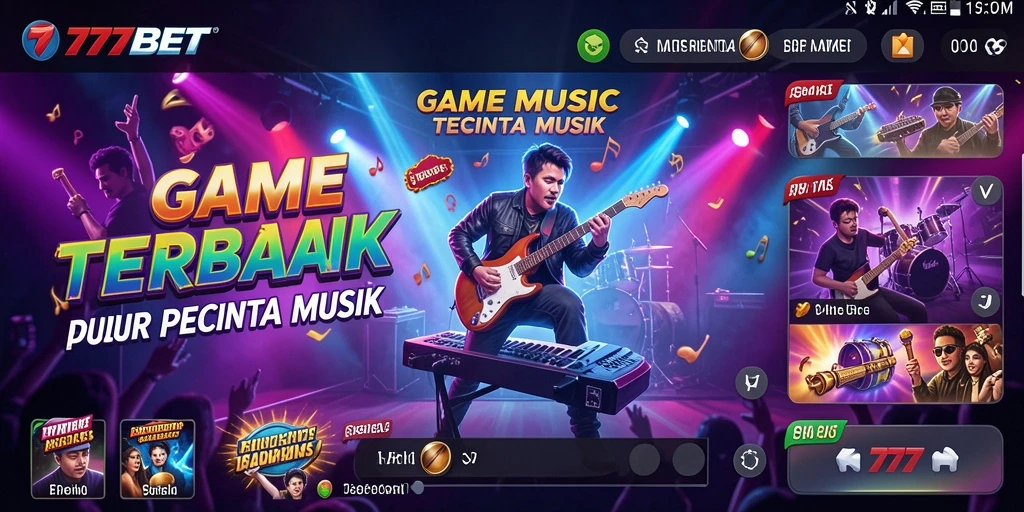 Screenshot utama <strong>777BET</strong> menampilkan gameplay musik yang seru dan interaktif.