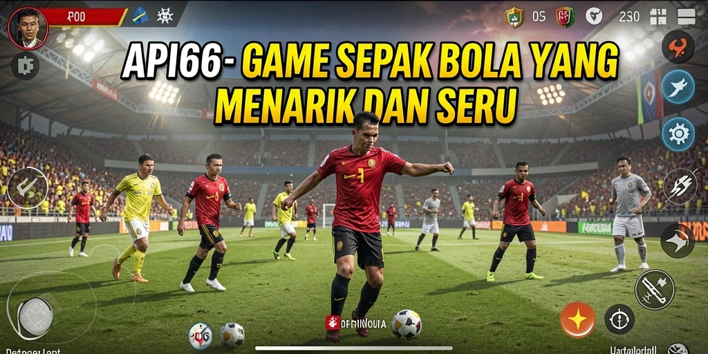 Tampilan gameplay menarik dari API66 dengan aksi sepak bola yang mendebarkan.