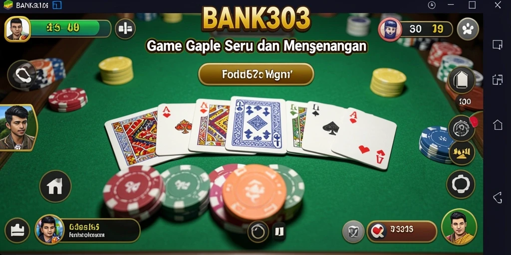 Tampilan seru permainan Gaple di BANK303 dengan pemain aktif.