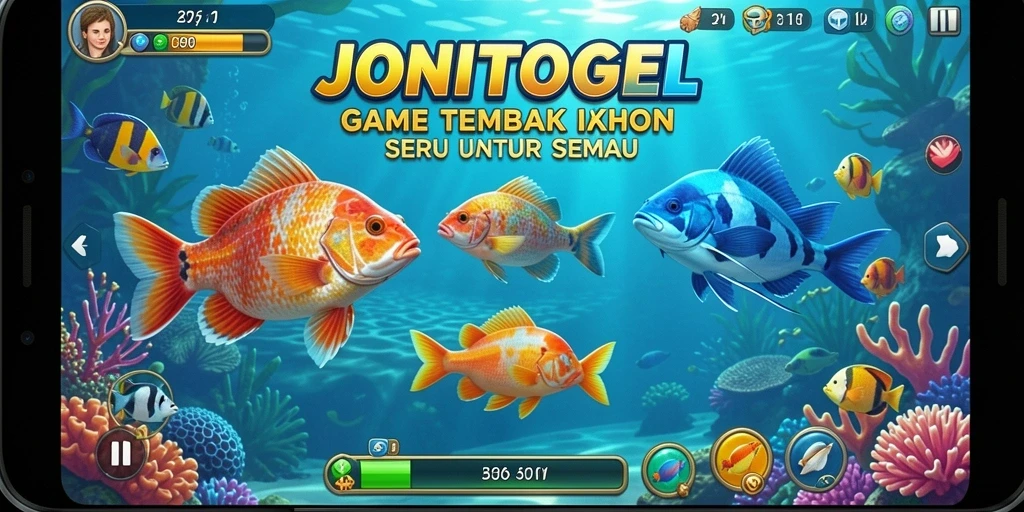 Tampilan gameplay Tembak Ikan yang seru di JONITOGEL.