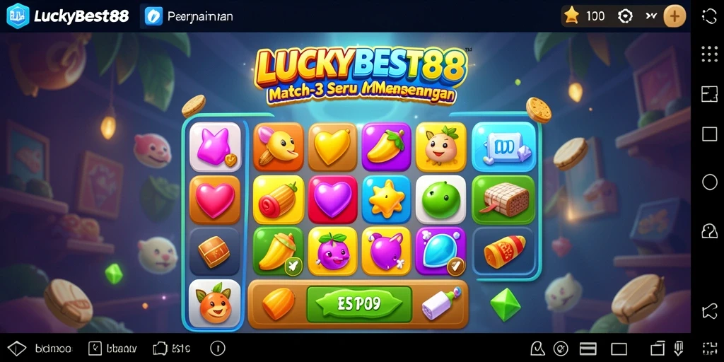 Tampilan gameplay LUCKYBEST88 dengan pertandingan permata yang seru.