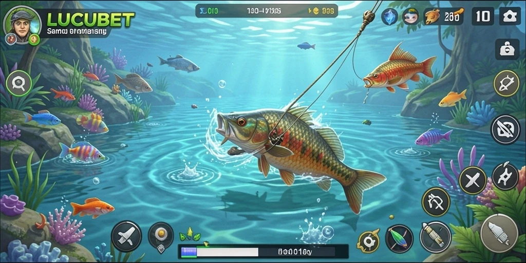 Tampilan screenshot utama LUCUBET menampilkan keseruan gameplay Fishing.