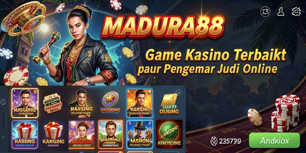 Tampilan gameplay menarik dari MADURA88 dengan suasana Kasino.