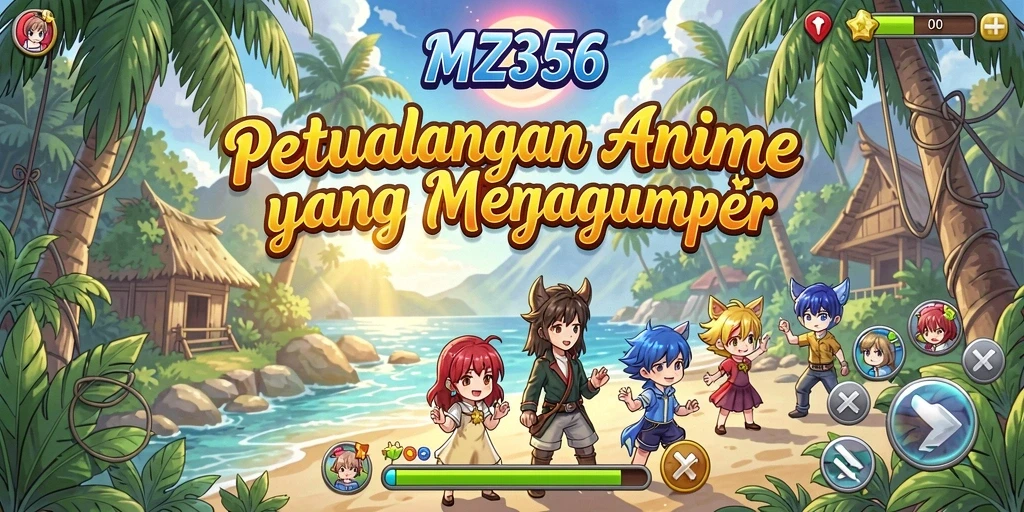 Screenshot gameplay MZ356 menunjukkan karakter Anime yang beraksi di medan perang.