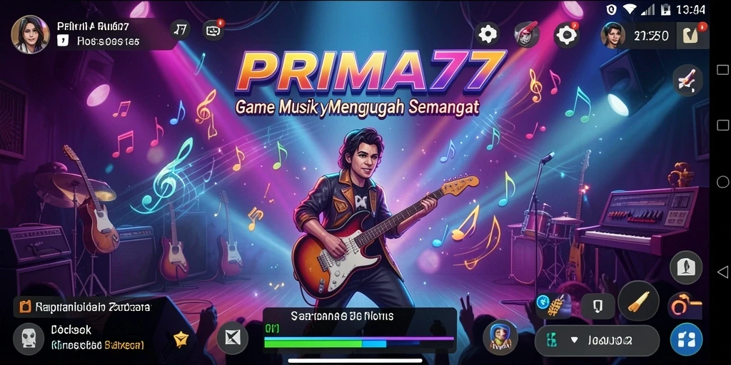Screenshot PRIMA77 menampilkan pengalaman menyanyi yang seru.