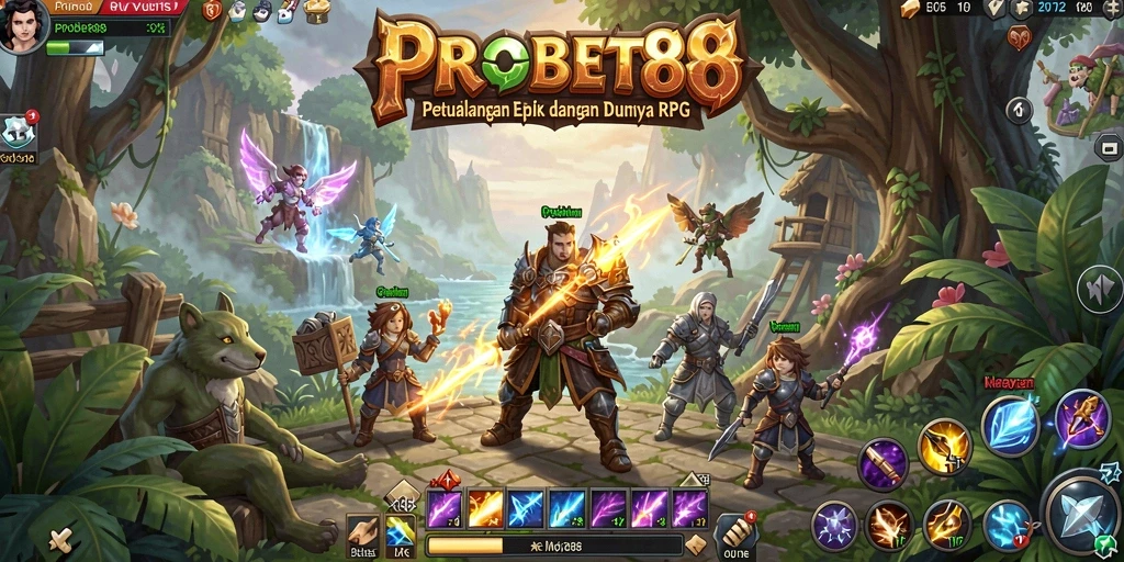 Tampilan gameplay epik dalam <strong>PROBET88</strong>, menjelajahi dunia RPG yang kaya dan interaktif.