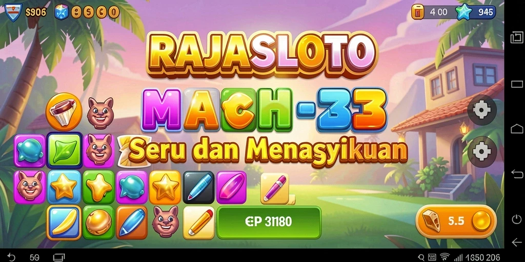 Tampilan gameplay menarik RAJASLOTO yang penuh warna.