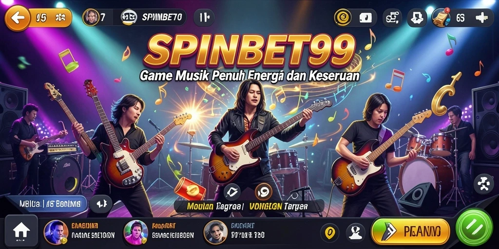 Tampilan menarik dari gameplay SPINBET99 yang penuh musik.