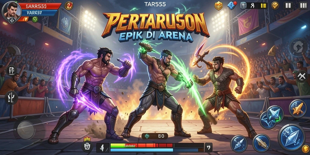 Tampilan gameplay TAR555 menampilkan pertarungan epik yang mendebarkan.