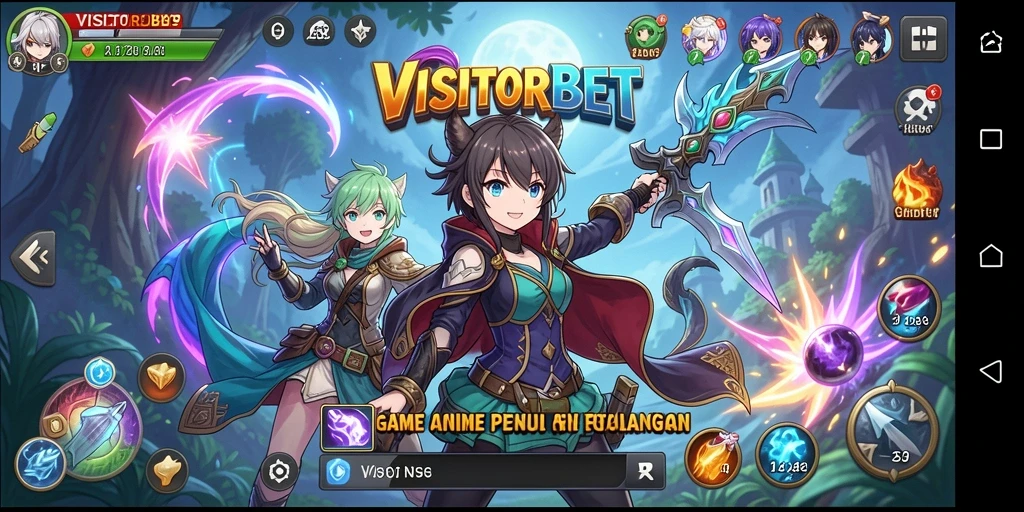 Tangkapan layar menunjukkan aksi gameplay seru dalam <strong>VISITORBET</strong> dengan karakter Anime.