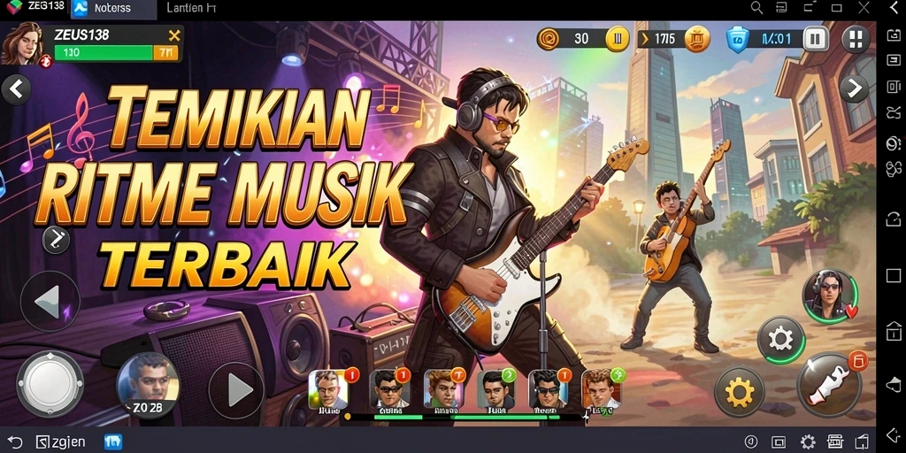 Tangkapan layar ZEUS138 menampilkan pengalaman bermain musik yang interaktif.
